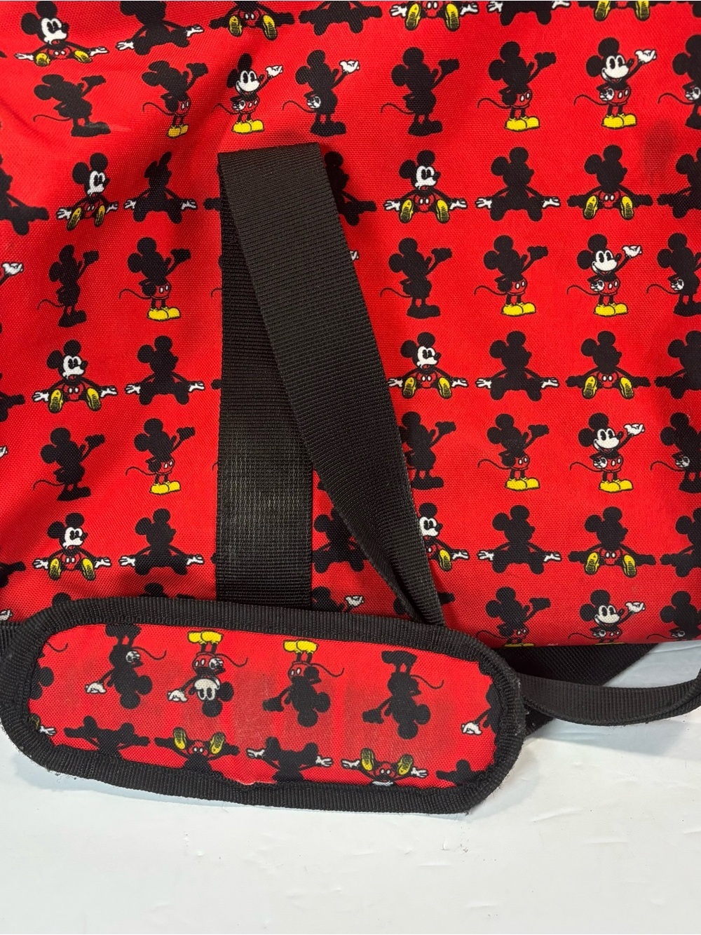 Disney Mickey Mouse Red Loungefly Duffle Bag All Over Mickey Travel 10x20” Read - Picture 6 of 12